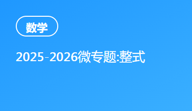 2025-2026微专题:整式