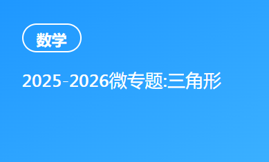 2025-2026微专题:三角形