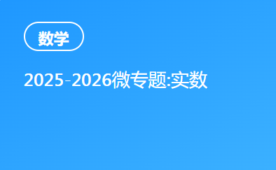 2025-2026微专题:实数